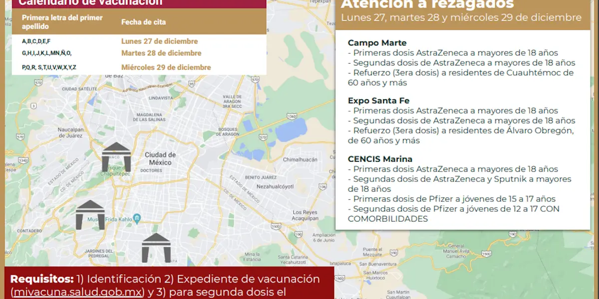 El Gobierno de la Ciudad de México informó que, la Fase de Vacunación 38 contra COVID-19 se ampliará a la próxima semana, es decir, lunes 27, martes 28 y miércoles 29.
