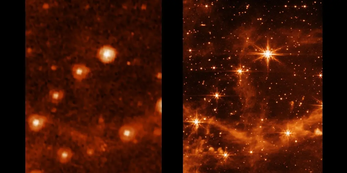 El instrumento de infrarrojo medio, o MIRI, del James Webb, proporcionó una muestra de sus capacidades de observación del cosmos. 
 