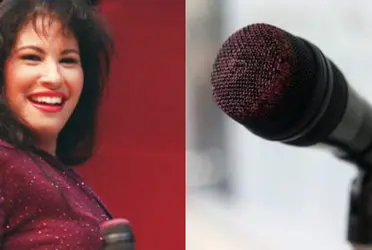 El micrófono ha permanecido marcado por 27 años con el labial que la artista utilizó en su último concierto