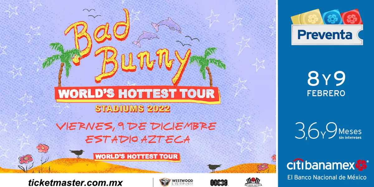 El tour de Bad Bunny comenzará el 5 de agosto en Orlando, Estados Unidos país donde dará 15 conciertos en distintas ciudades como Miami, Chicago, Nueva York y Las Vegas.