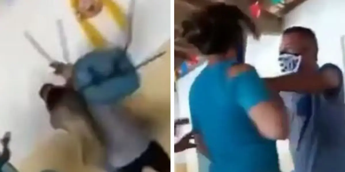 En un centro de vacunación se vivió una verdadera escena que incluyó gritos, escándalos y hasta sillas volando.