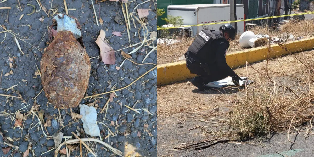 Hoy 29 de marzo, un trabajador de limpia de la Ciudad de México, mientras se encontraba barriendo las calles en la colonia Bellavista, de la Alcaldía Álvaro Obregón se encontró con una granada.