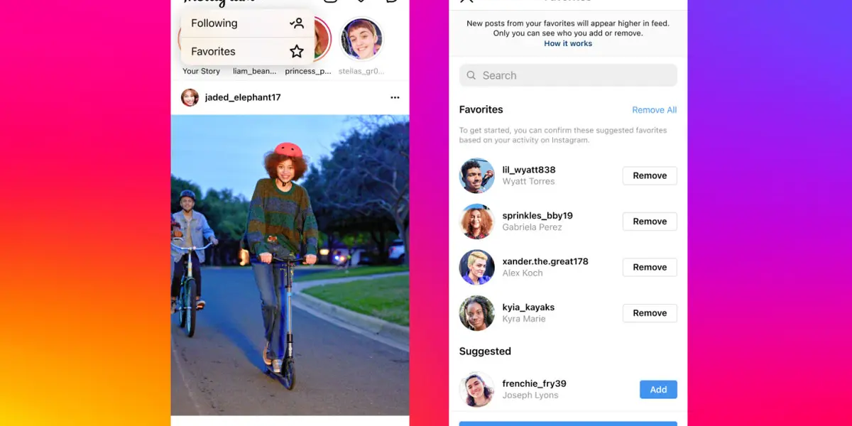 Instagram, ha anunciado que desde está semana los usuarios podrán controlar mejor el contenido que quieren ver en sus Feeds gracias a la adición de dos vistas diferentes en la pantalla de inicio que dan un total de tres opciones: Inicio, Favoritos y Siguiendo.