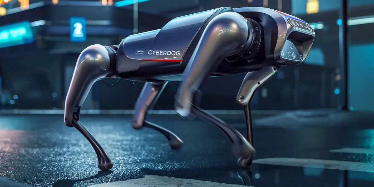 La compañía china llevó su novedad a dar un paseo en el MWC. Este es su ‘Cyberdog’, un pequeño (y solo 20 kg) robot con forma de perro futurista.