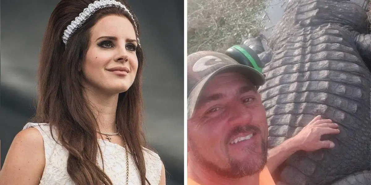 Lana del Rey en un concierto y una imagen de archivo de su ahora marido. Foto: ABC