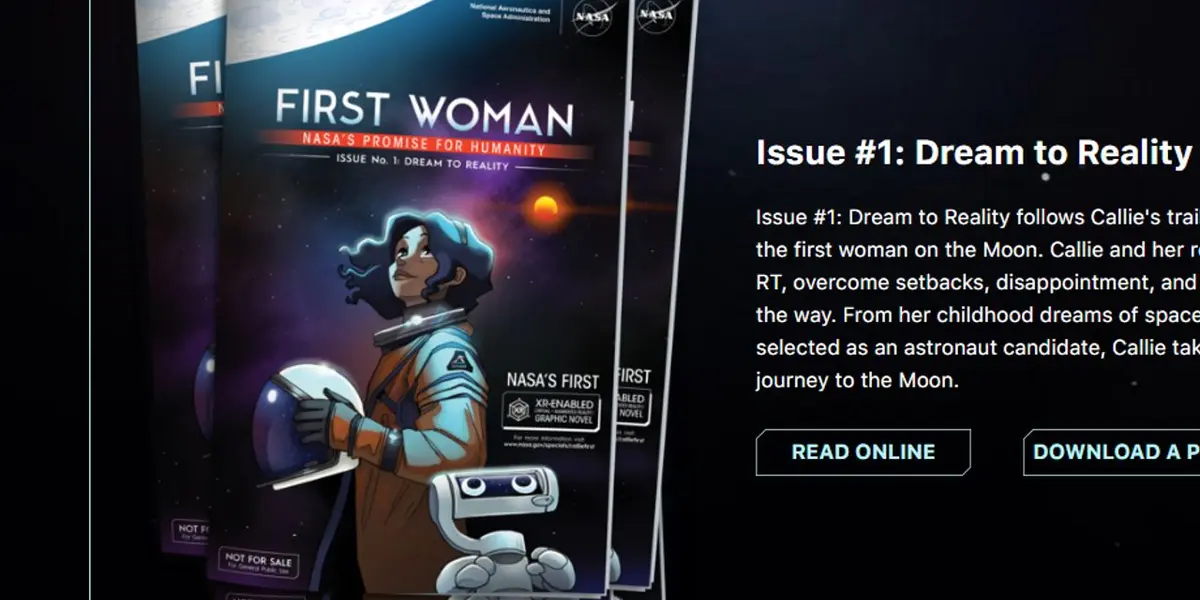'First Woman': NASA publica comic interactivo sobre la primer mujer en viajar a la luna