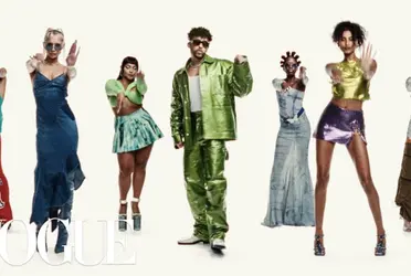 Para revivir aquella época, Vogue hizo una colaboración con Bad Bunny como parte de la campaña de primavera 2022 de la revista Vogue.
