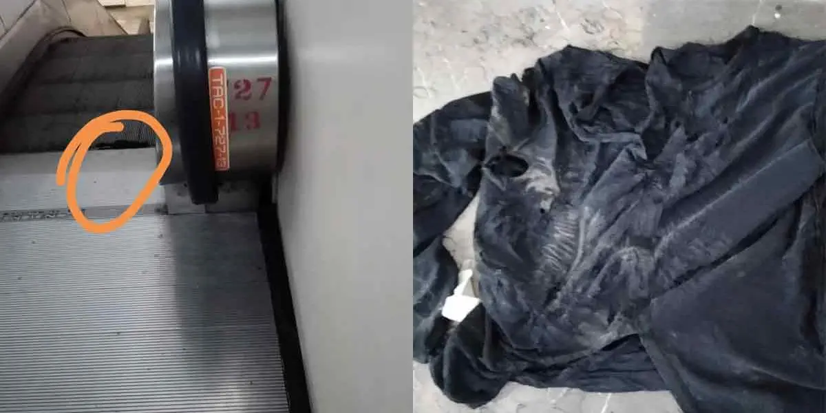 Personal de Instalaciones Fijas del Sistema de Transporte Colectivo retiró la prenda, que quedó incrustada en los peines de la placa superior de la escalera, lo que provocó la suspensión temporal del servicio.