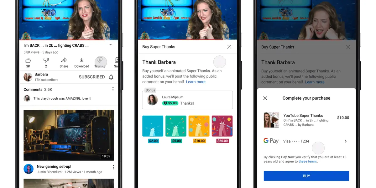 YouTube decidió recientemente sorprender a los creadores de contenido con ‘Super Thanks’