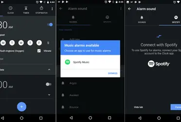además también puede elegir una canción del catálogo de Spotify como despertador.