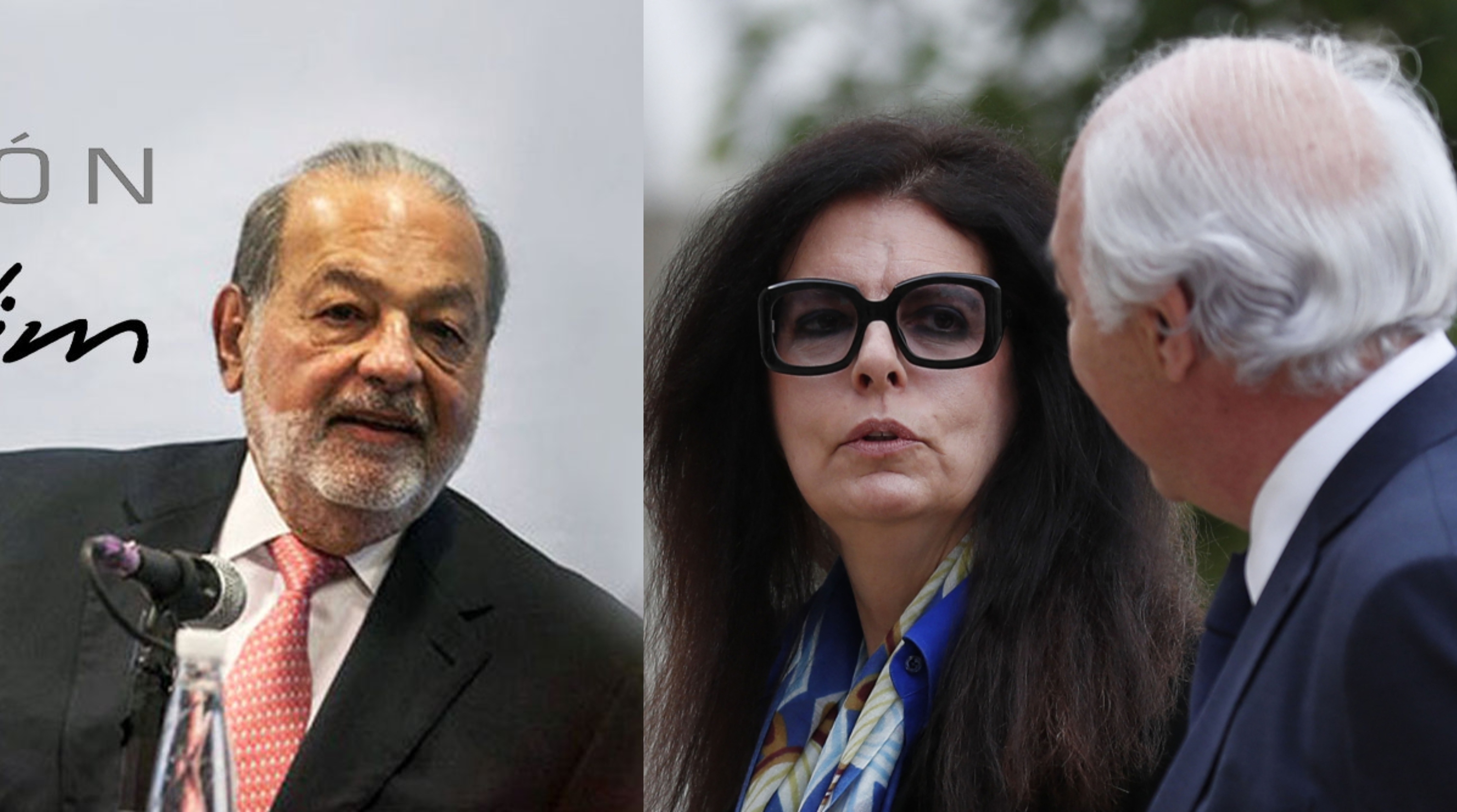Carlos Slim y Françoise Bettencourt Meyers captados en reuniones (Fuente: El Ceo y AFP)