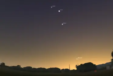 Este fenómeno que se conoce como conjunción planetaria pasa todos los años, pero en este, en particular, se verá a ambos planetas más cerca de lo habitual.
 